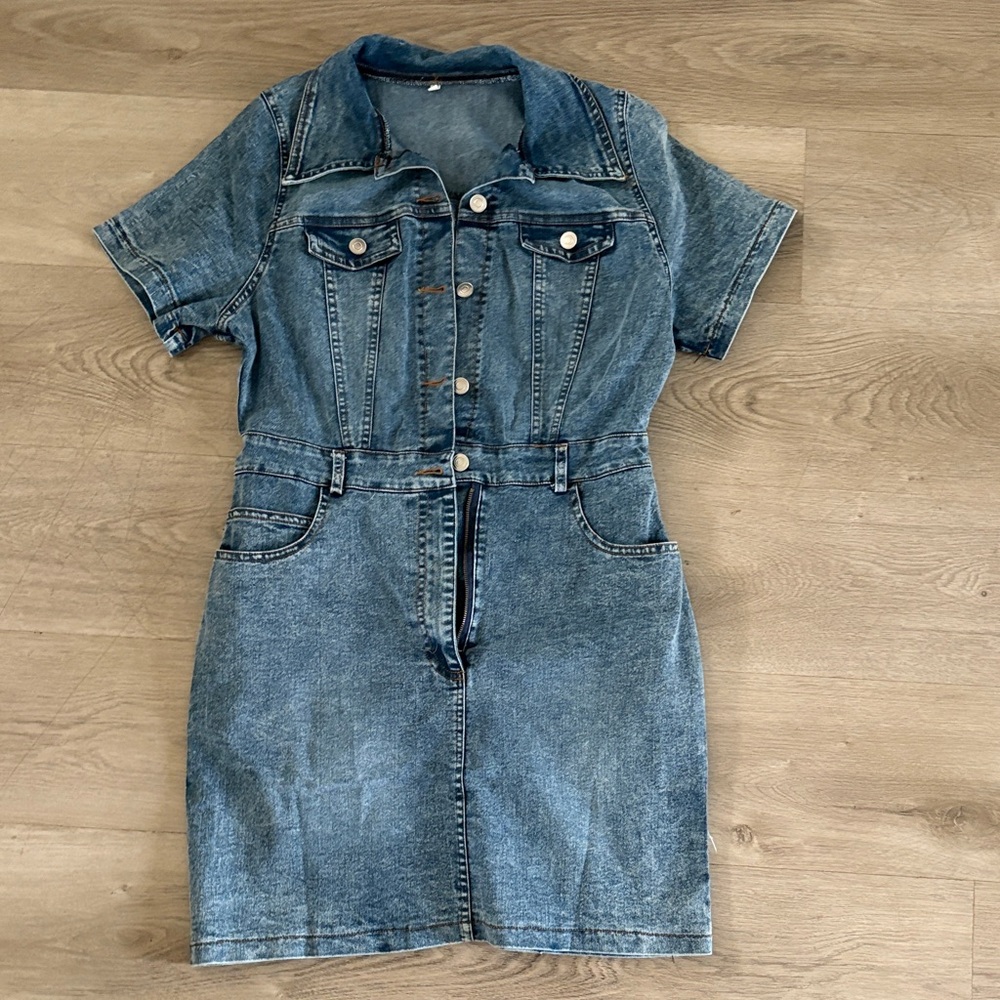 Denim Short Sleeve Dress